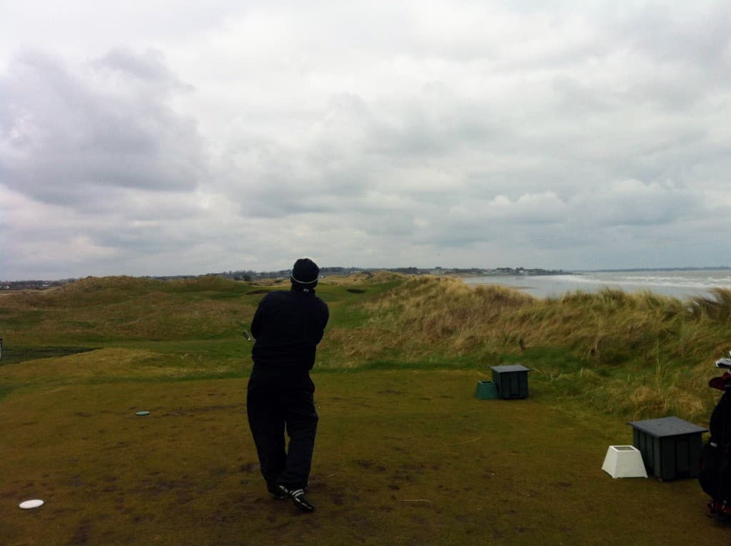 Golfer on a links-style course